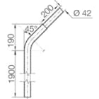 Cooper Capri - Mât d'éclairage avec embout diam. 42mm, hauteur 1,90m, angle 45°