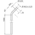 Cooper Capri - Mât d'éclairage diam. 48,3mm, hauteur 1,90m, longueur 20cm, angle 45°