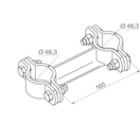 Cooper Capri - Etrier fixe en acier galvanisé pour mât diam. 48,3mm sur tube diam. 48,3mm