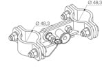 Cooper Capri - LMHK48/48-ER Etrier pivotant en inox pour mât diam. 48,3mm sur tube diam. 48,3mm