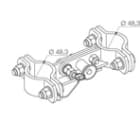 Cooper Capri - LMHK48/48-ER Etrier pivotant en inox pour mât diam. 48,3mm sur tube diam. 48,3mm