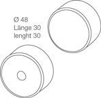 Cooper Capri - Bouchon obturateur jaune pour tube diam. 48,3mm, avec trou de passage de câble