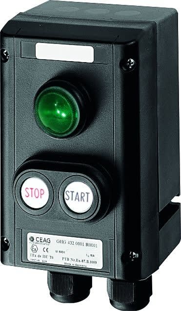 Cooper Capri - GHG432 - 1 double BP à impulsion 1NO+1NF + 1 voyant à led 20-250VAC/DC
