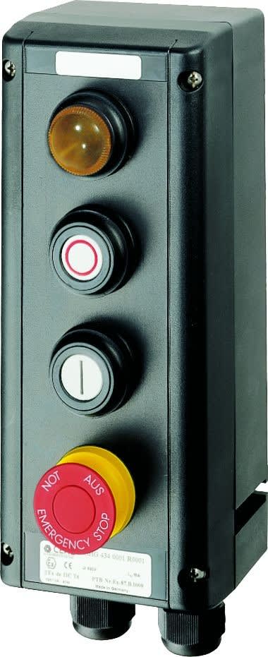 Cooper Capri - GHG434 - 2 BP 1NO+1NF + 1 voyant 20-250VAC/DC + 1 "AU" 1NO+1NF