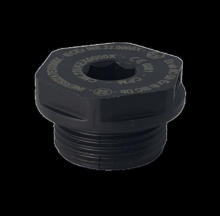 Cooper Capri - Bouchon 'e' hexagonal PG36 en polyamide noir