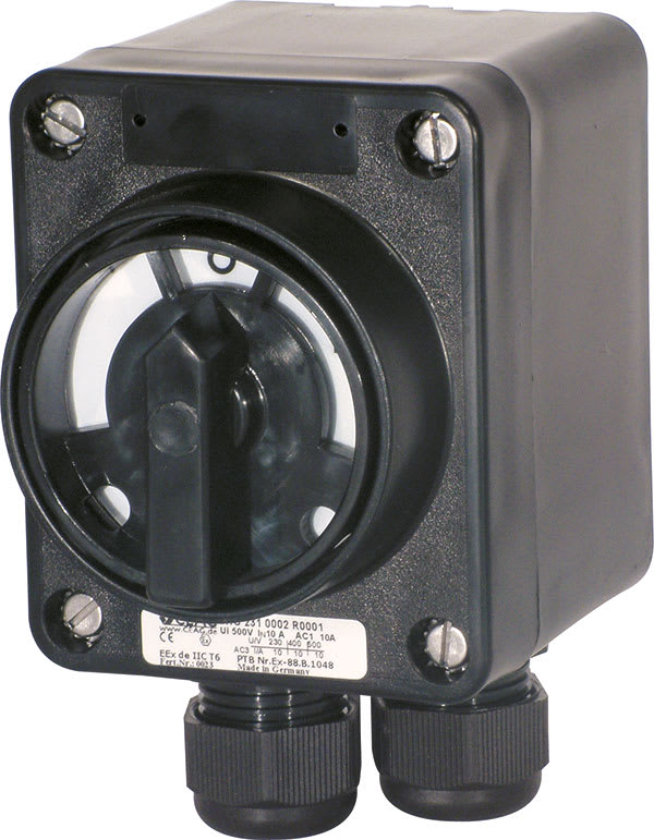 Cooper Capri - Interrupteur de sécurité 3x10A poignée noire, avec PE polyamide 2M25+1M20