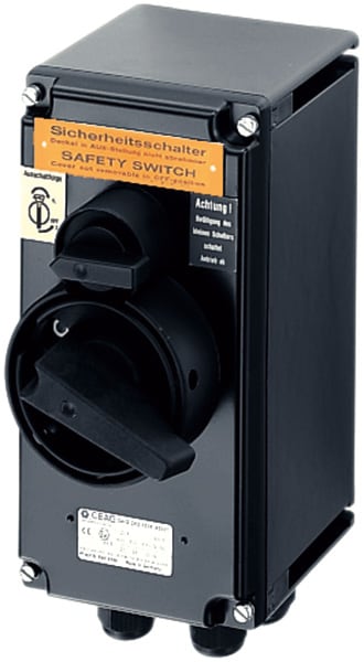 Cooper Capri - Interrupteur de sécurité 3x20A double poignée, avec PE polyamide 2M32+2M25