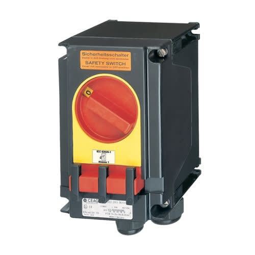 Cooper Capri - Interrupteur de sécurité 3x20A poignée rouge/jaune, avec PE polyamide 2M32+1M25