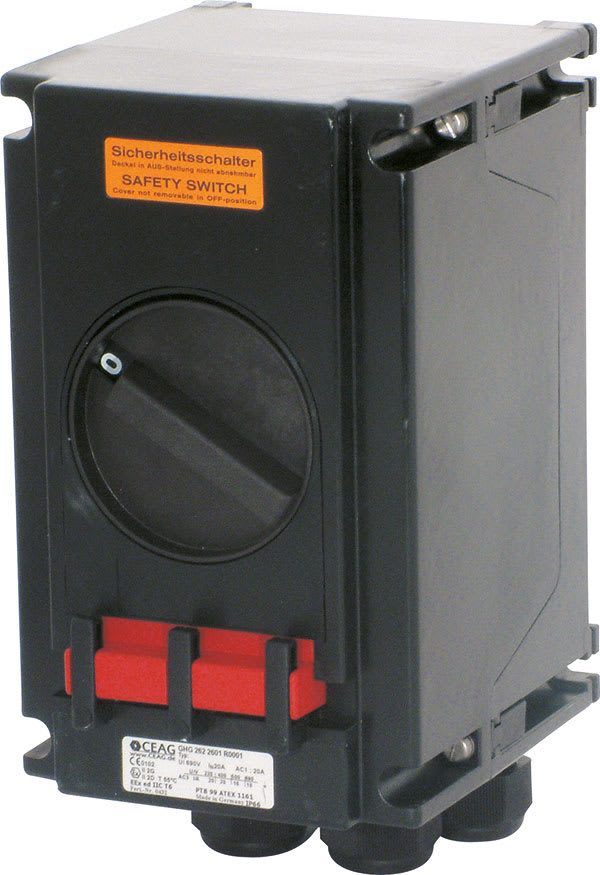 Cooper Capri - Interrupteur de sécurité 3x20A poignée noire, avec PE polyamide 2M32+1M25
