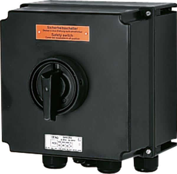 Cooper Capri - Interrupteur de sécurité 6x40A poignée noire, avec PE polyamide 4M25