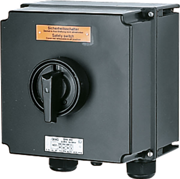 Cooper Capri - Interrupteur de sécurité 3x80A poignée noire, avec PE polyamide 2M50+1M25