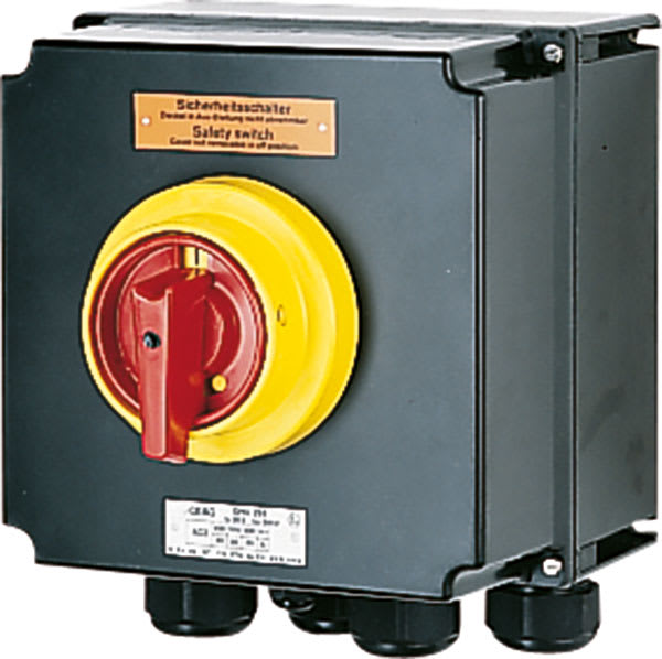 Cooper Capri - Interrupteur de sécurité 6x80A poignée rouge/jaune, avec PE polyamide 4M50+1M25