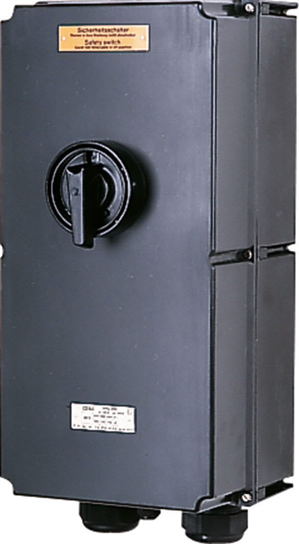Cooper Capri - Interrupteur de sécurité 3x125A poignée noire, avec PE polyamide 2M63+1M25