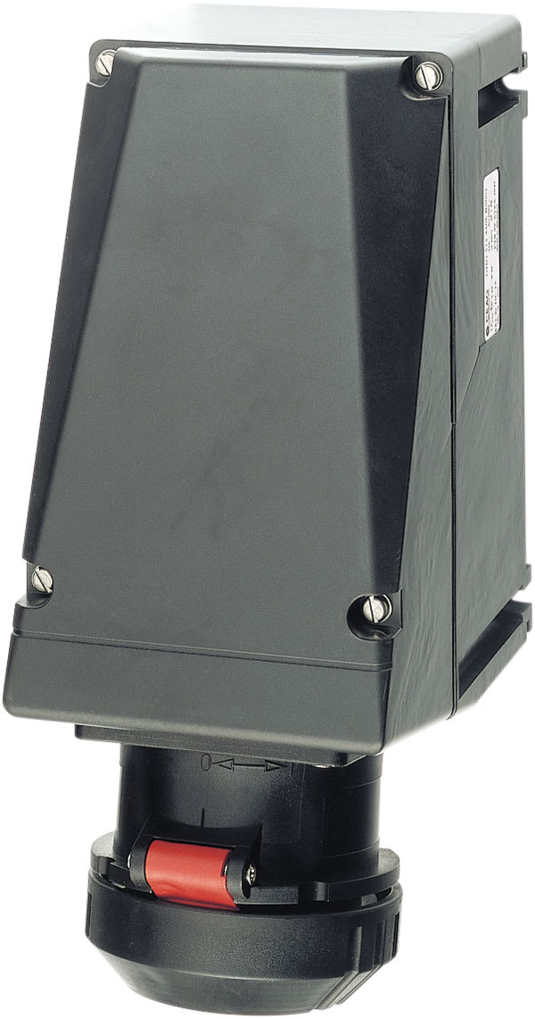 Cooper Capri - Socle mural 32A-3P+T-690V avec 1 PE M40 + 1 PE M25 polyamide et contact aux. NO