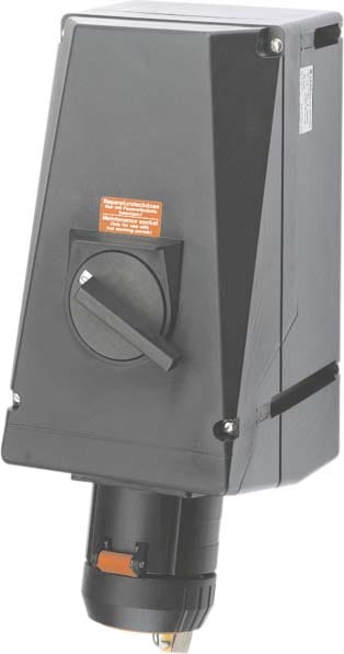 Cooper Capri - Socle mural 125A-3P+N+T-220/380V avec 2 entrées métal M50 sans PE