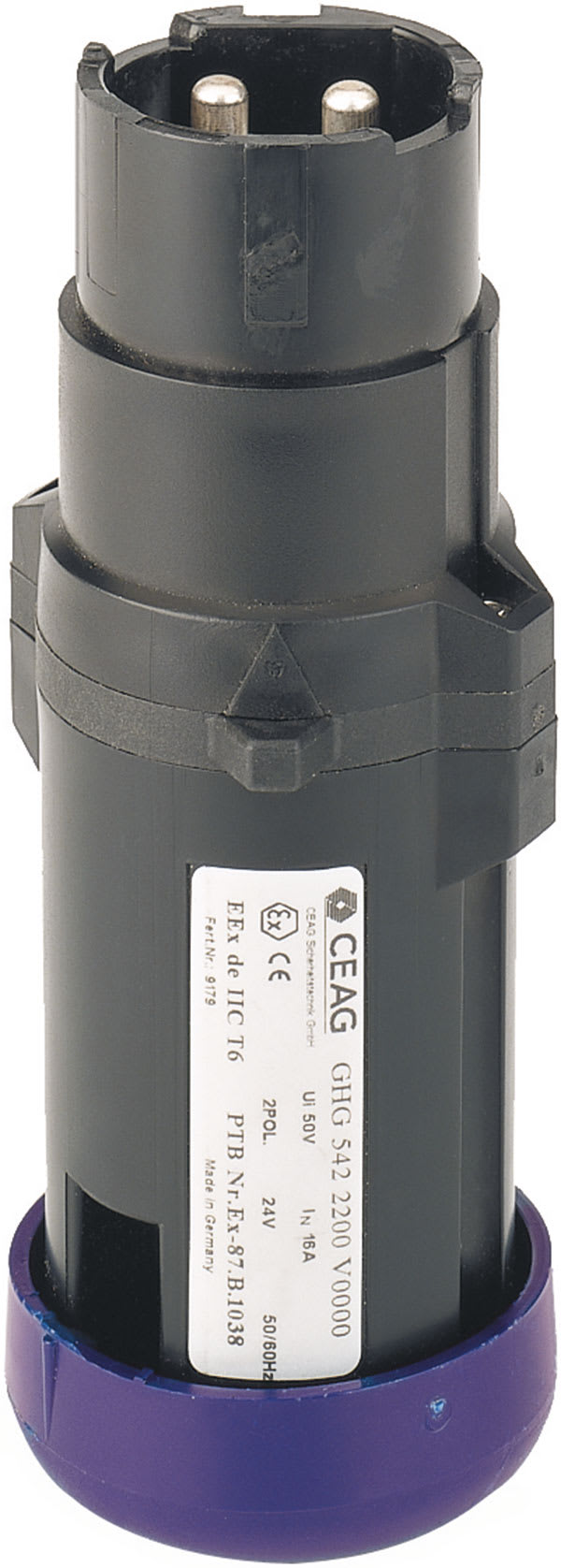 Cooper Capri - Fiche 16A-3P-42V avec serre câble diam. ext. 9-17mm