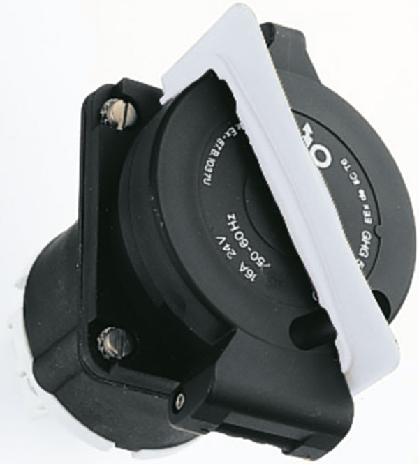 Cooper Capri - Socle encastrable 16A-2P-24V pour montage sur porte