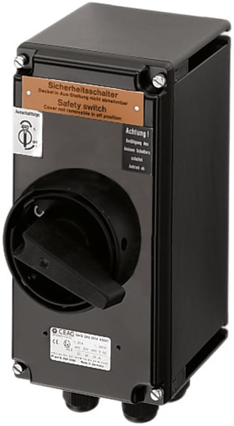 Cooper Capri - Interrupteur de sécurité 3x25A pour zone 22, avec PE polyamide 2M32+1M25