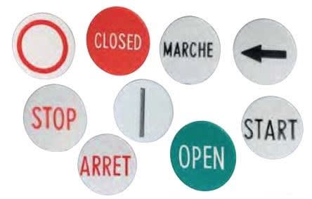 Cooper Capri - Lot de pastilles de repérage pour BP (rouge/verte/blanche/ON/OFF/0/I/START/STOP)