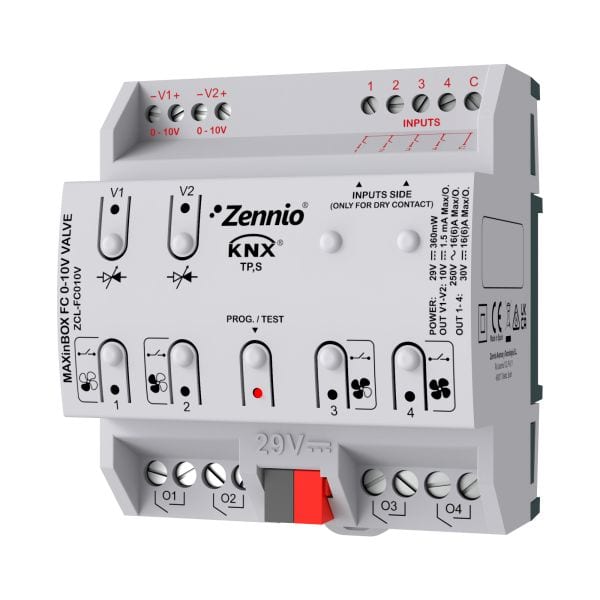 ZENNIO - MAXinBOX FC 0-10V VALVE - Contrôleur de fancoil pour unités de 2/4 tubes avec...