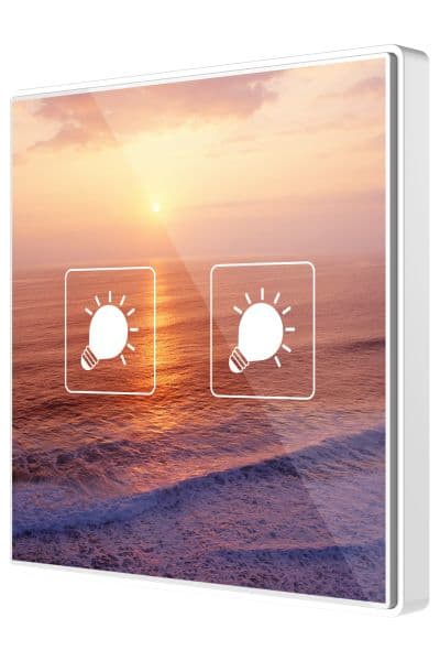 ZENNIO - Interrupteur capacitif Square TMD 2 boutons. Capteur Température - Personnalisé