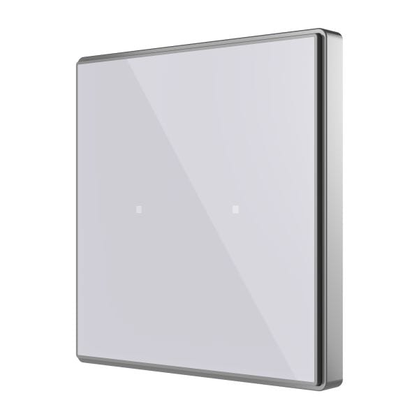 ZENNIO - Interrupteur capacitif Square TMD 2 boutons. Capteur Température - Argent
