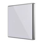 ZENNIO - Interrupteur capacitif Square TMD 2 boutons. Capteur Température - Argent