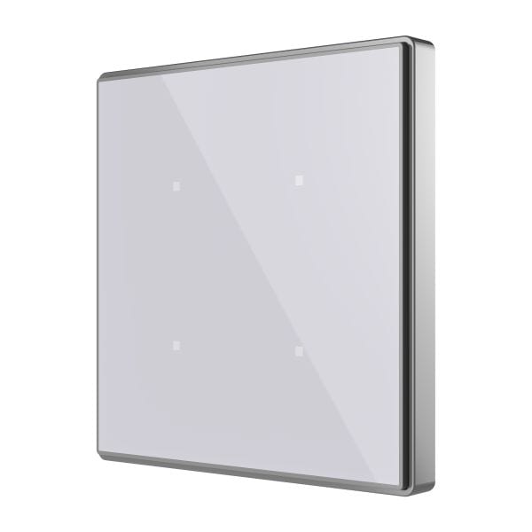ZENNIO - Interrupteur capacitif Square TMD 4 boutons. Capteur Température - Argent