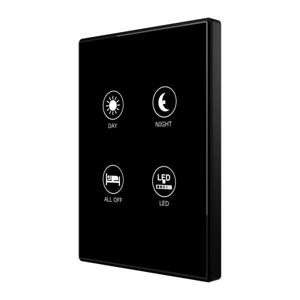 ZENNIO - Interrupteur capacitif TMD de 4 boutons avec thermostat. Cadre polycarbonate ...