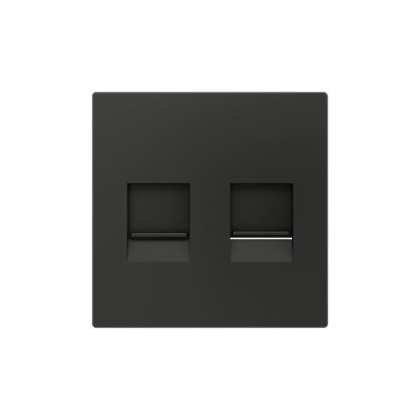 ZENNIO - ZS55. Cache pour connecteur RJ45 55 x 55 mm - 2 connecteurs - Anthracite