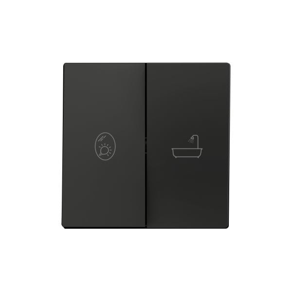 ZENNIO - ZS55. Touche double pour mécanisme 55 x 55 mm - Anthracite - Personnalisé. Mi...