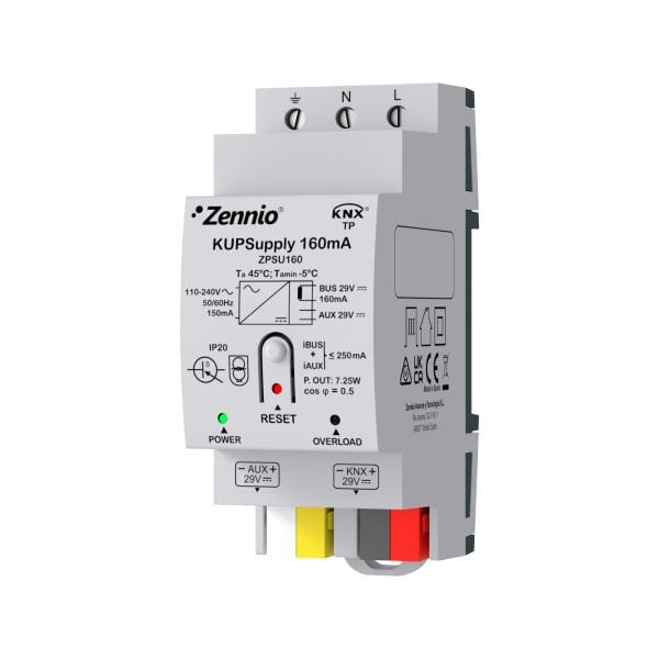 ZENNIO - KUPSupply 160mA. Source d?alimentation universel KNX 160mA avec auxiliaire de...