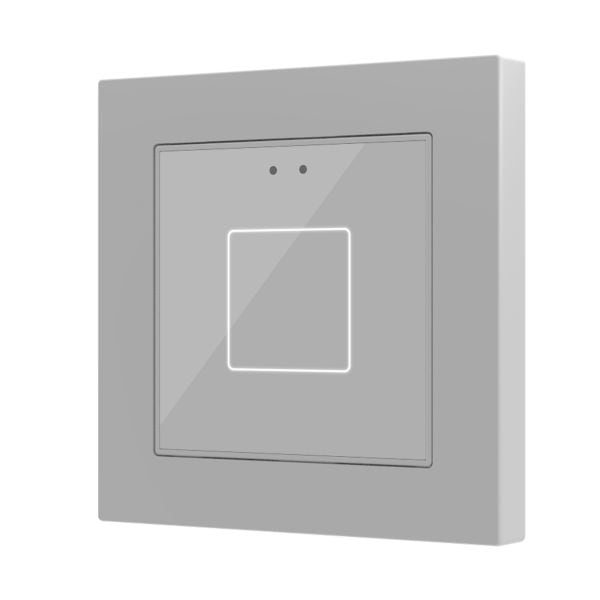ZENNIO - Flat 55 X1 v2. Interrupteur capacitif en verre 55 x 55 ? 1 bouton - Argent (c...