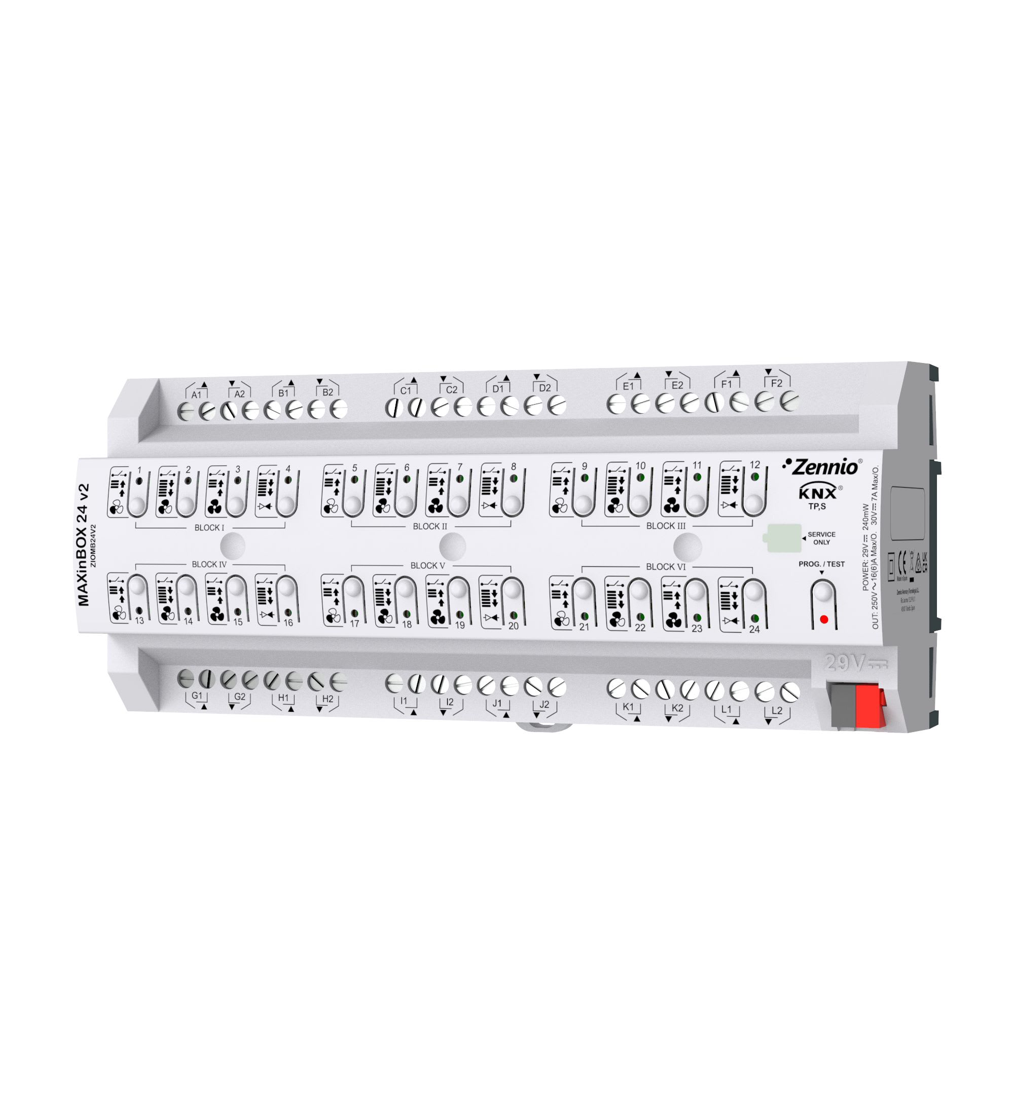 ZENNIO - MAXinBOX 24 v2. Actionneur multifonction KNX - 24 sorties 16A