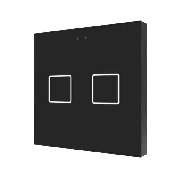 ZENNIO - Flat 2 v2. Interrupteur capacitif en verre - 2 boutons - Anthracite