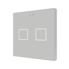 ZENNIO - Flat 2 v2. Interrupteur capacitif en verre - 2 boutons- Argent
