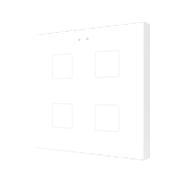 ZENNIO - Flat 4 v2. Interrupteur capacitif en verre - 4 boutons- Blanc