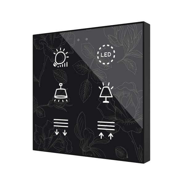 ZENNIO - Flat 6 v2. Interrupteur capacitif en verre - 6 boutons - Personnalisé