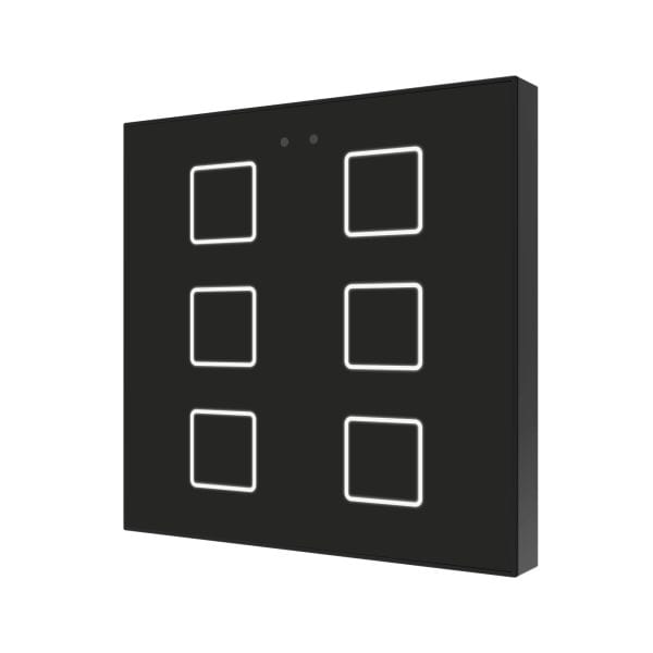 ZENNIO - Flat 6 v2. Interrupteur capacitif en verre - 6 boutons - Anthracite