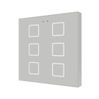 ZENNIO - Flat 6 v2. Interrupteur capacitif en verre - 6 boutons - Argent