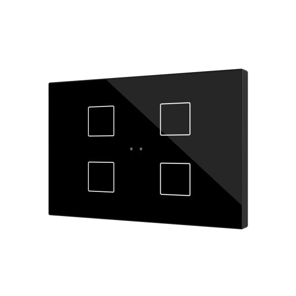 ZENNIO - Flat XL X4. Interrupteur capacitif en verre ? 4 boutons - Anthracite