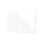 ZENNIO - Flat XL X4. Interrupteur capacitif en verre ? 4 boutons - Blanc brillant