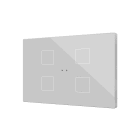 ZENNIO - Flat XLX4. Interrupteur capacitif en verre  4 boutons - Argent