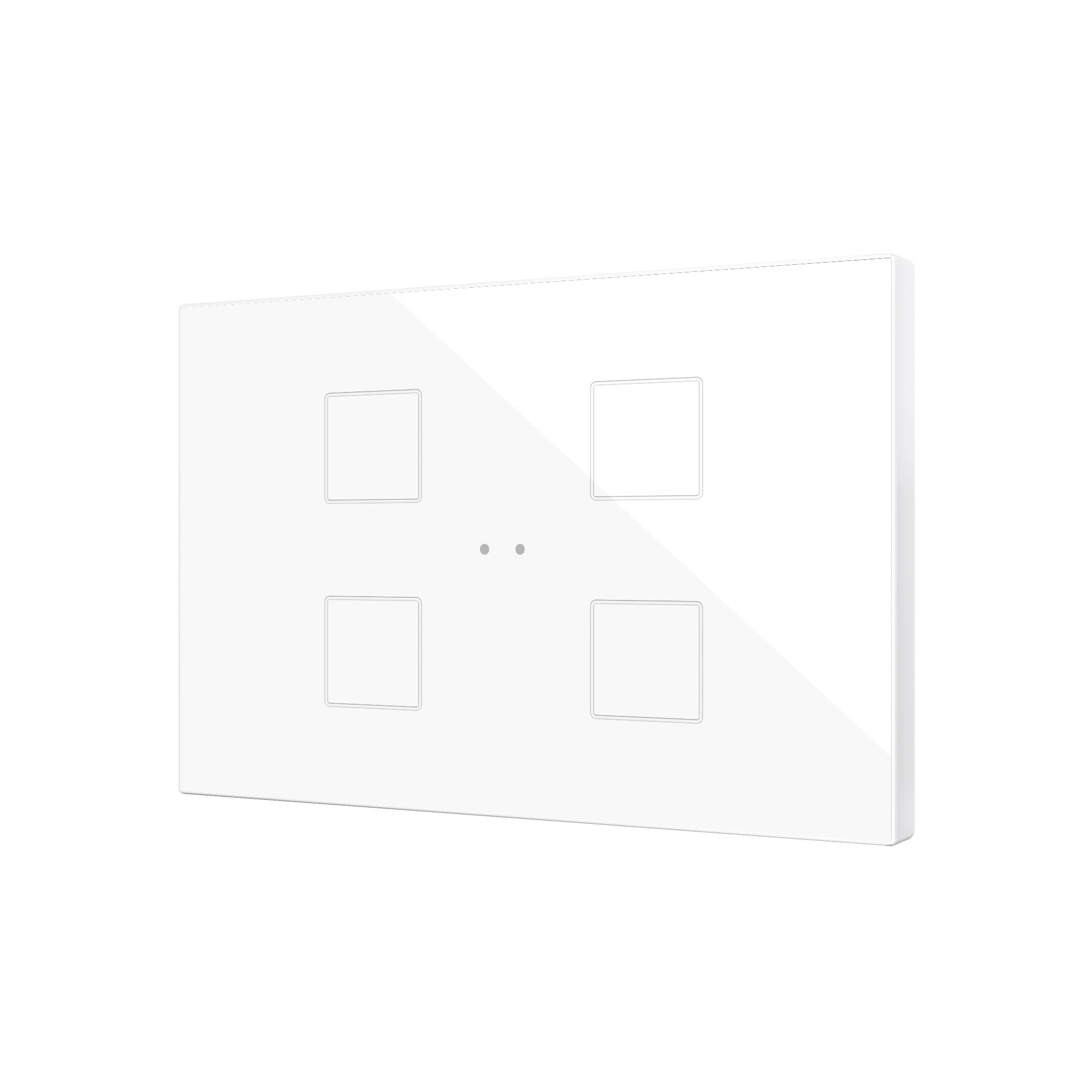 ZENNIO - Flat XLX4. Interrupteur capacitif en verre  4 boutons - Blanc