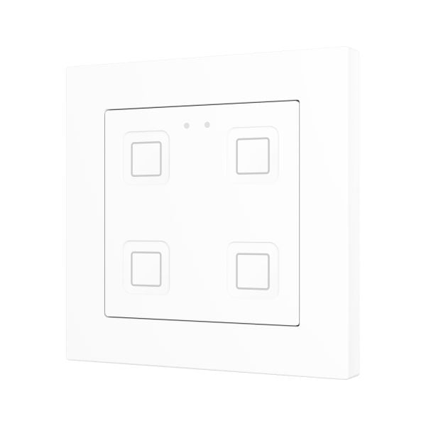 ZENNIO - Tecla 55 X4. Interrupteur capacitif en polycarbonate 55 x 55 ? 4 boutons - Bl...