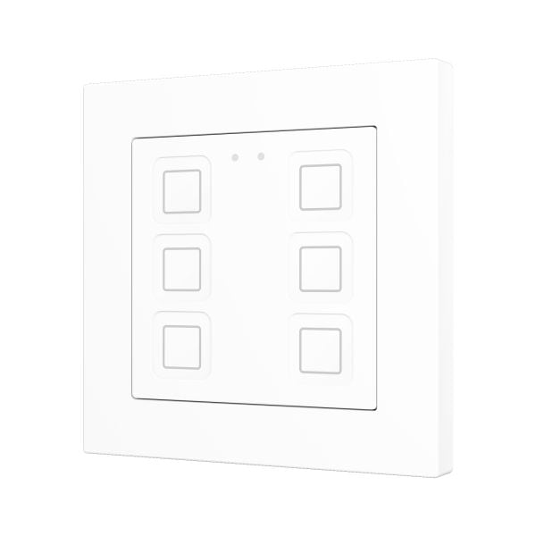 ZENNIO - Tecla 55 X6. Interrupteur capacitif en polycarbonate 55 x 55 ? 6 boutons - Bl...