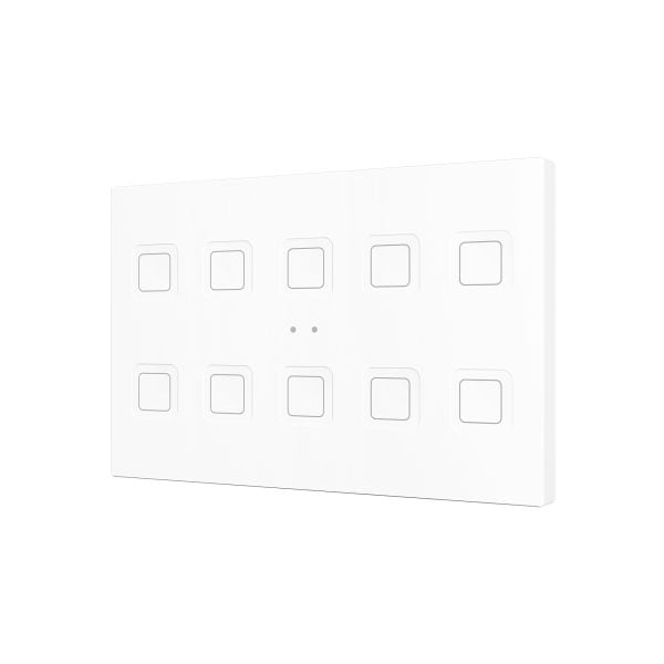 ZENNIO - Tecla XL X10. Interrupteur capacitif en polycarbonate ? 10 boutons - Blanc