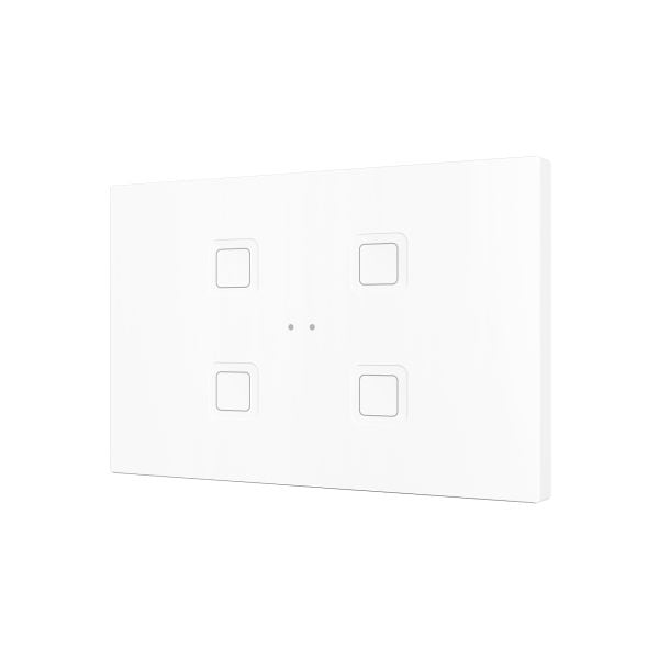 ZENNIO - Tecla XL X4. Interrupteur capacitif en polycarbonate ? 4 boutons - Blanc