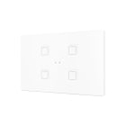 ZENNIO - Tecla XL X4. Interrupteur capacitif en polycarbonate ? 4 boutons - Blanc