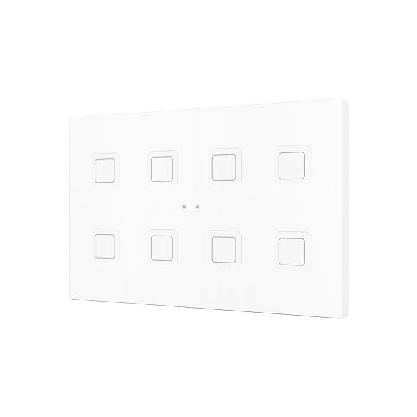 ZENNIO - Tecla XL X8. Interrupteur capacitif en polycarbonate ? 8 boutons - Blanc
